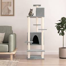 vidaXL grey Cat Tree with Scratching Posts Cat Scratch Tower