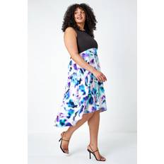 Roman Curve premium stretch abstract midi dress