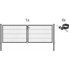 Metall Solarrollläden Alberts 633066 Einstab-Gittermatten-Doppeltorset zinkphosphatiert