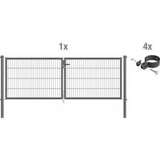 Solarrollläden Alberts Alberts 633066 Einstab-Gittermatten-Doppeltorset zinkphosphatiert