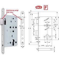 Security GmbH Panik-FH-Einsteckschloss 1201 Fkt. 24/65/72/9mm DINrechts