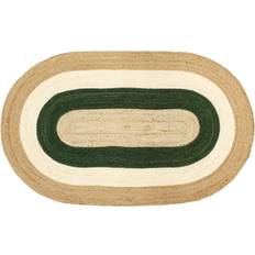 Ovala Mattor & Fällar Dixie Elin Jute Grön, Beige