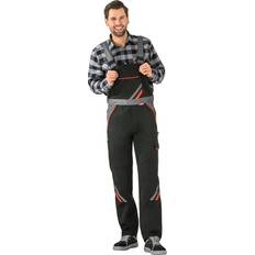 Black Overalls Planam Visline Dungarees - Black/Orange/Zinc