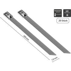 Good Connections GC KAB-E20X79 Edelstahl-Kabelbinder, 200 mm x 7,9 mm, 20er-Pack