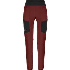 Rosso Collant Salewa Puez Warm Durastretch Leggings Cargo Donna - Bordeaux