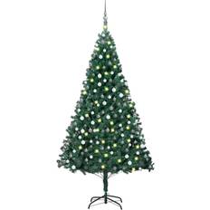 vidaXL Plastgran Med Led Och Julgranskulor 240 Cm Grön Julgran 240cm
