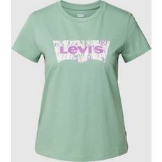 Levi's – Perfect – Grön t-shirt med mönstrad, bågformad logga-Grön/a
