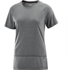 Polyamid T-Shirts Salomon Women's Cross Run S/S Tee Running shirt XS, grey