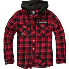 Ternet Hoodie Skjorte Eddie - Sort/Mørkerød