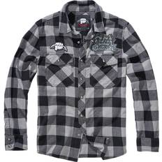 Brandit Skjortor Brandit Ozzy Checkshirt Svart Charcoal, 2XL