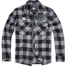 Flannel Clothing Brandit Ozzy Osbourne Check Shirt Longsleeve black grey