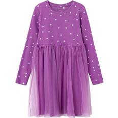 Violett Kleider Name It Girl's Ofelia Dress - Hyacinth Violet