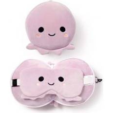 Nackenkissen Puckator Relaxeazzz Plüsch Oktopus Rundes Reisekissen Augenmaske Nackenkissen Violett
