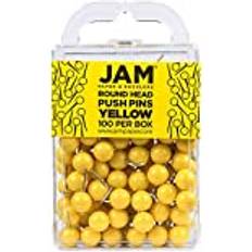 Yellow Paper Clips & Magnets Jam Paper Colorful Push Pins Map Thumb Tacks Pushpins