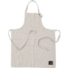 Ernst Förkläden Ernst Rutig Beige/svart Förkläde Vit, Svart, Beige (90x)