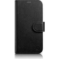 Lædercover med RFID-beskyttelse til iPhone 14 Pro Sort