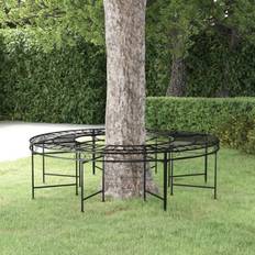 Garden & Outdoor Furniture vidaXL Redondo De Acero Negro 160 cm Banco de Jardín