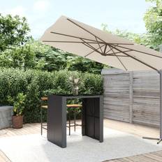 Rattan Tavoli da Giardino vidaXL Con Piano In Vetro Nero 105x80x110 cm Polyrattancod Mxl 79368 Tavolo da Bar da Esterno