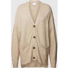 Ruskea Neuletakit Vila Oversize Knit Cardigan - Beige