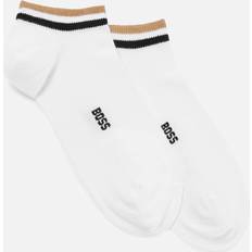 HUGO BOSS Herren Socken HUGO BOSS Sneakersocken mit Label-Detail im 2er-Pack in Weiß Größe 43/46