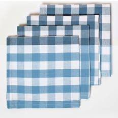 Cotton Cloth Napkins Homescapes Check Gingham Cloth Napkin Blue