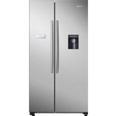 Freestanding Fridge Freezers - Side-by-side - Stainless Steel Hisense RS741N4WCE Non-Plumbed Total Silver, Stainless Steel