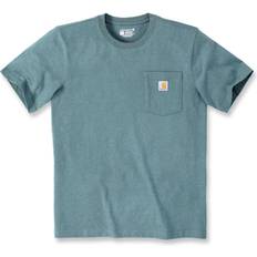 Carhartt T-shirts Carhartt Relaxed Fit Heavyweight K87 Pocket T-shirt - Vert Bleu