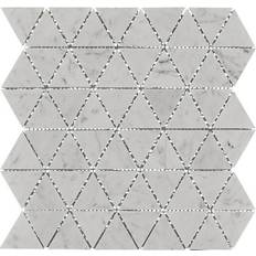 Tiles Altair Burgos Carrara Marble Triangle Mosaic Floor and Wall Tile 11