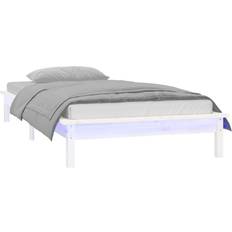 vidaXL Solid Wood Bed with LEDs