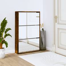 vidaXL Cabinet with Mirror 3-Layer Shoe Rack