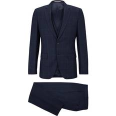 HUGO BOSS XS Blazers HUGO BOSS Slim Fit Piece Checked Suit Dark Blue