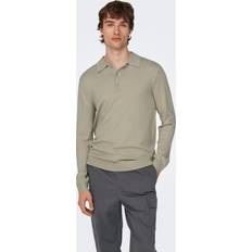 Herre - Sølv Gensere Only & Sons Knit Polo With Sleeves