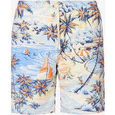 Polo Ralph Lauren Multifärgade Byxor & Shorts Polo Ralph Lauren – Blå shorts frotté med Hawaii-tryck, del av set