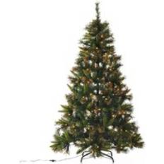 Metal Interior Details Homcom Pre-Lit Artificial Green Christmas Tree 180cm