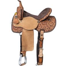 16" Horse Saddles Royal King Hawley Barrel Saddle - Brown/Tan