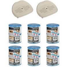 Intex hot tub accessories Intex removable hot tub seat 2 pack & replacement cartridges 6 pack