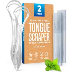 Basic Concepts Tongue Scraper with Case 2 Pack Head Tongue Cleaner Bad Breath