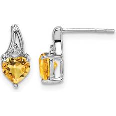 Natural Jewelry Harmony 7/10 Carat ctw Citrine Heart Earrings in Sterling Silver