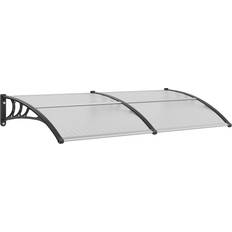 Blanc Accès au Toit VEVOR Blanc Auvent de Porte d'Entrée 965x1987 mm Polycarbonate Transparent UPF 50+ Support ABS Résistant Abri de Protection Contre les UV, la Pluie, la Neige