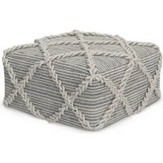 Simpli Home Cowan Contemporary Square Pouffe