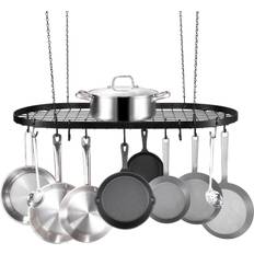 Negro Percheros VEVOR Hanging Pot Rack 32 Inch with 12 S Hooks 80 lbs Loading Weight Perchero