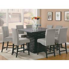 Dining room table black Coaster Company Stanton Black/Dark Grey Dining Set 54x54" 5