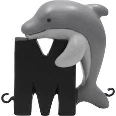 Grå Festartikler Kids by Friis Birthday Trains Porpoise Whale M Letter Grey/Black