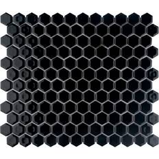 Affinity Tile FPLH1X1 Hudson 14" Hexagon Geometric Mosaic Floor Wall Tile Glossy Ceramic