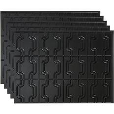 Fasade 18 24 Chain Matte Black Vinyl Backsplash Panel of 5, Dark