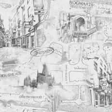 Wallpapers RoomMates Harry Potter Map Peel & Stick Wallpaper, White