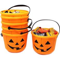 Party Decorations Joyin halloween pumpkin bucket jack o lantern candy basket with handle 6 pack