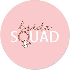 Gold Sashes Big Dot of Happiness Bride Squad Rose Gold Bridal Shower Bachelorette Party Circle Sticker Labels 24 Count