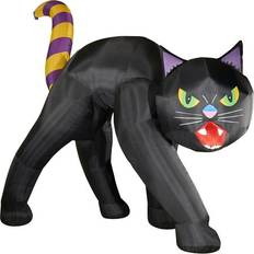 Inflatable Decorations Haunted Hill Farm 20'T Inflatable Black Cat with Lights