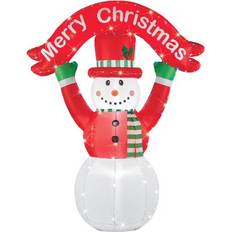 Red Inflatable Decorations Collections etc 8-foot led christmas snowman outdoor inflatable decoration